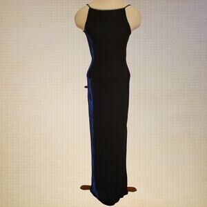 Hyphen Rhinestone Strappy Backless Velvet Evening Long Gown Womens Size Medium